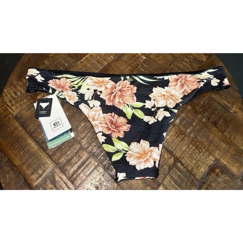 Rip Curl NWT Womens Sol Seeker Black Swim Bikini Tropical Floral Size X-Large - Picture 9 of 16